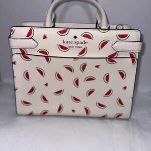 Kate Spade Cream Satchel with Watermelon Print